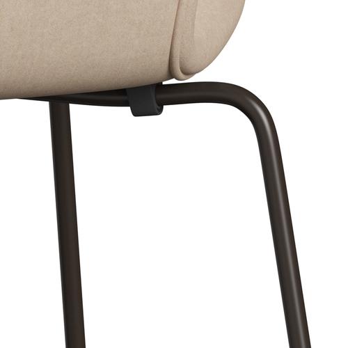 Fritz Hansen 3107 krzesło pełne tapicerka, brązowy brąz/divina md crème