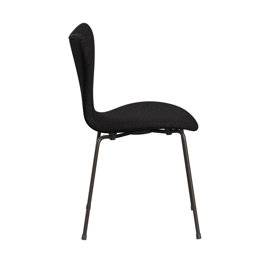 Fritz Hansen 3107 Chair Full Upholstery, Brown Bronze/Divina Md Dark Grey