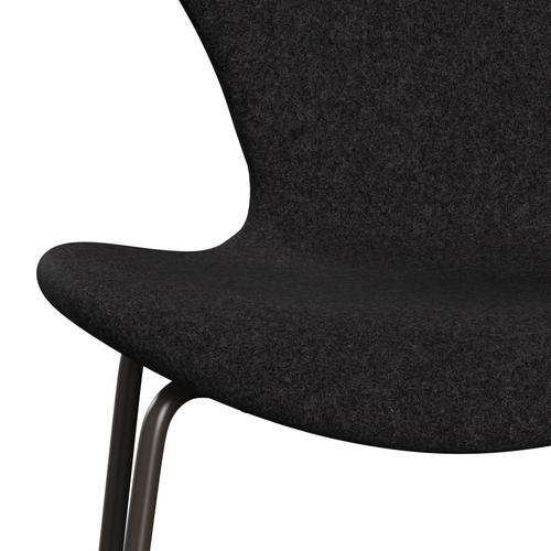 Fritz Hansen 3107 Chair Full Upholstery, Brown Bronze/Divina Md Dark Grey