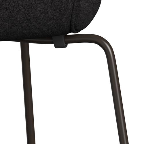 Fritz Hansen 3107 Chair Full Upholstery, Brown Bronze/Divina Md Dark Grey