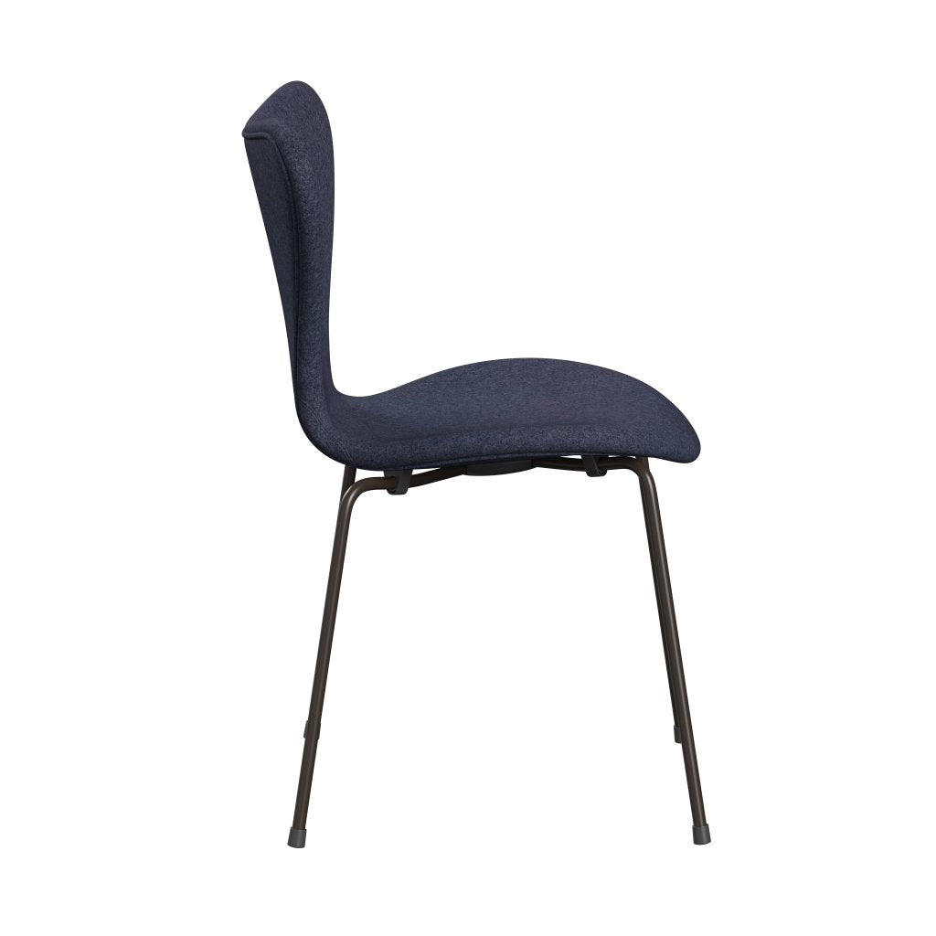 Fritz Hansen 3107 krzesło pełne tapicerka, brązowy brąz/divina MD Cool Grey