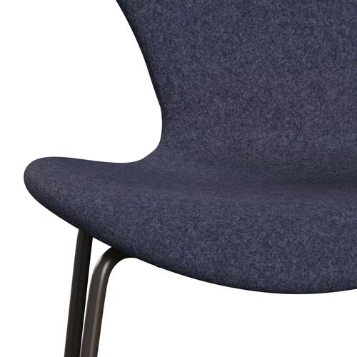 Fritz Hansen 3107 krzesło pełne tapicerka, brązowy brąz/divina MD Cool Grey