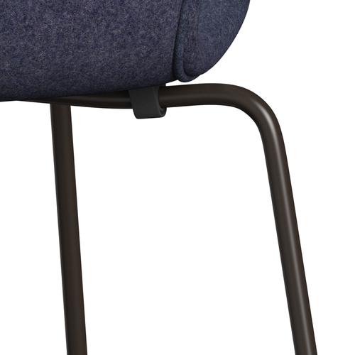 Fritz Hansen 3107 krzesło pełne tapicerka, brązowy brąz/divina MD Cool Grey