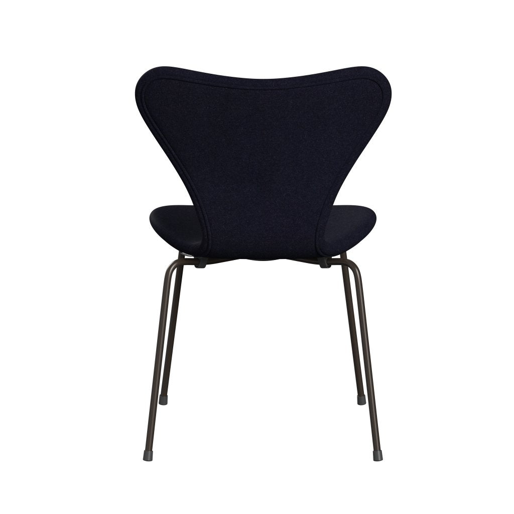 Fritz Hansen 3107 Chair Full Upholstery, Brown Bronze/Divina Md Navy Dark