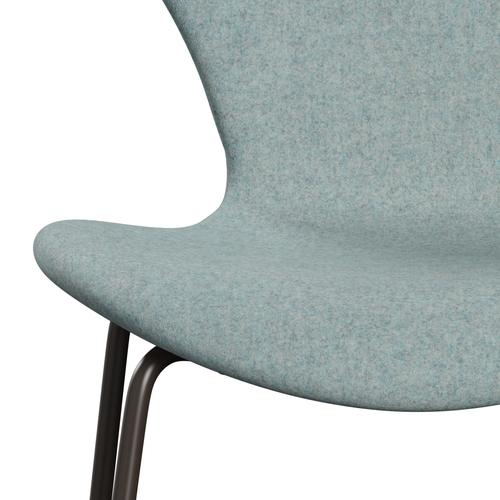 Fritz Hansen 3107 Krzesło pełne tapicerka, brązowy brąz/Divina Mint Mint