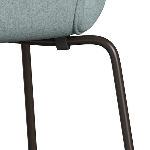 Fritz Hansen 3107 Krzesło pełne tapicerka, brązowy brąz/Divina Mint Mint