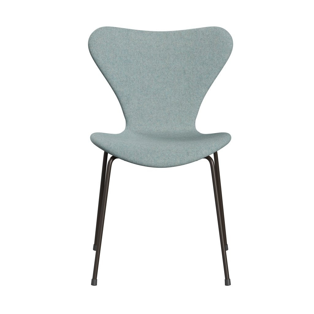 Fritz Hansen 3107 Krzesło pełne tapicerka, brązowy brąz/Divina Mint Mint