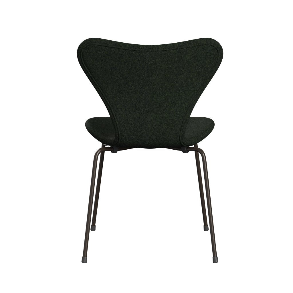 Fritz Hansen 3107 Krzesło pełne tapicerka, brązowy brąz/divina md moss zielony