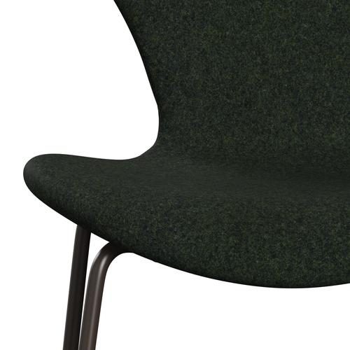 Fritz Hansen 3107 Krzesło pełne tapicerka, brązowy brąz/divina md moss zielony