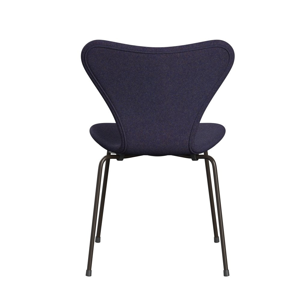 Fritz Hansen 3107 Krzesło pełne tapicerka, brązowy brąz/divina MD Dusty Blue