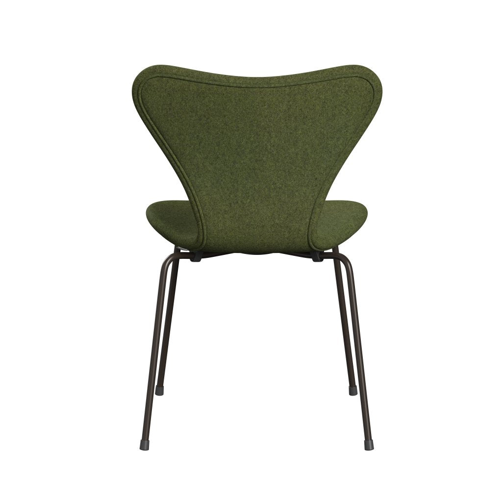 Fritz Hansen 3107 Krzesło pełna tapicerka, brązowy brąz/Divina MD Winter Green