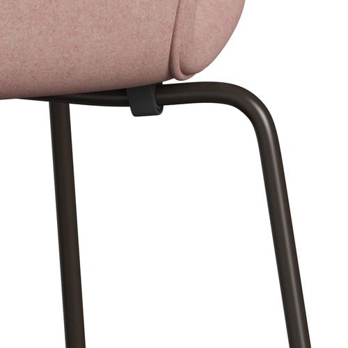 Fritz Hansen 3107 Chair Full Upholstery, Brown Bronze/Divina Md Soft Pink