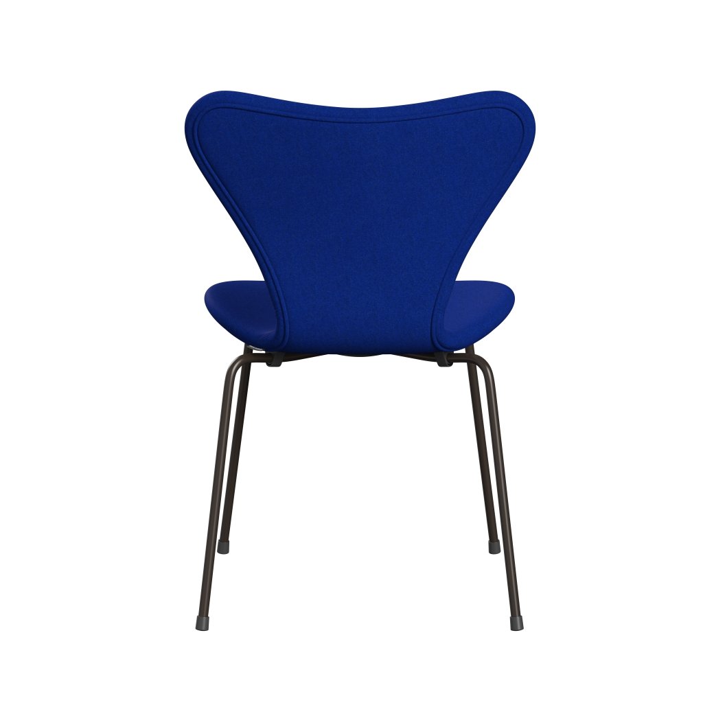 Fritz Hansen 3107 Chair Full Upholstery, Brown Bronze/Divina Melange Electric Blue