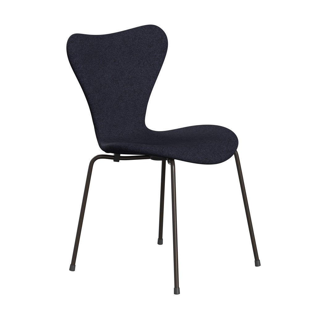 Fritz Hansen 3107 Chair Full Upholstery, Brown Bronze/Divina Melange Grey/Purple