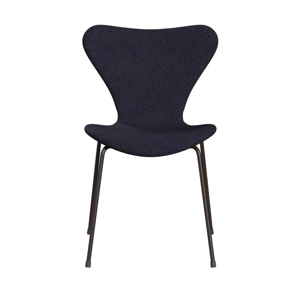 Fritz Hansen 3107 Chair Full Upholstery, Brown Bronze/Divina Melange Grey/Purple