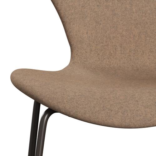 Fritz Hansen 3107 Chair Full Upholstery, Brown Bronze/Divina Melange Grey Nude