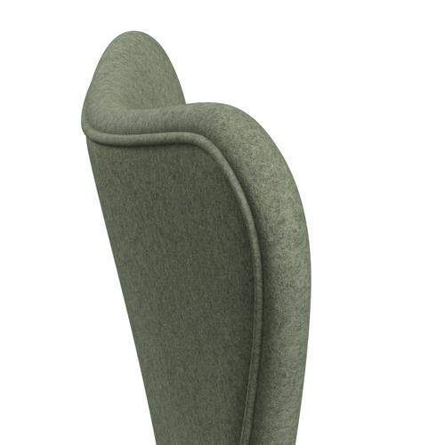 Fritz Hansen 3107 Chair Full Upholstery, Brown Bronze/Divina Melange Light Green