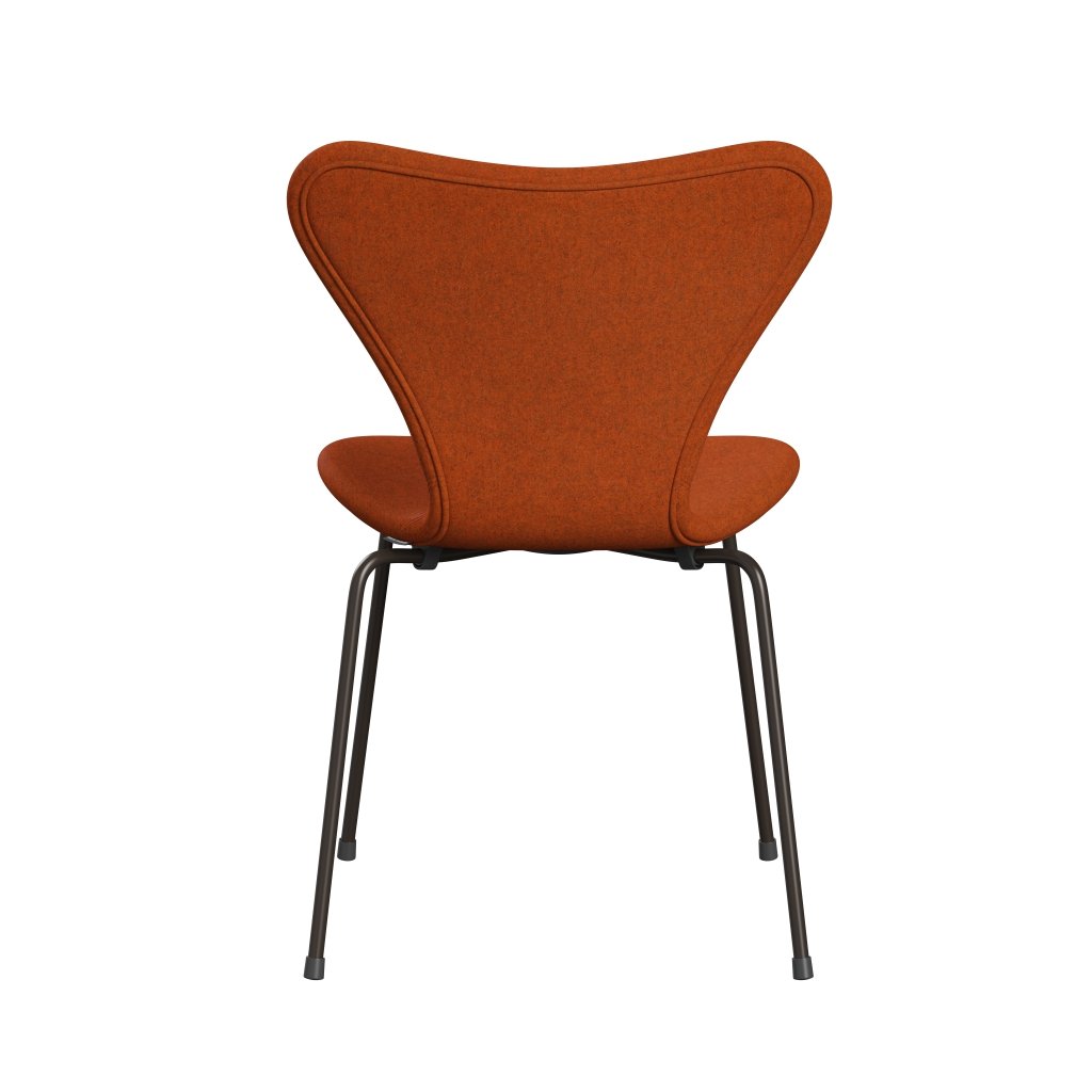 Fritz Hansen 3107 krzesło pełne tapicerka, brązowy brąz/divina Melange Orange