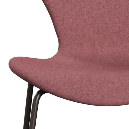 Fritz Hansen 3107 krzesło pełne tapicerka, brązowy brąz/divina Melange Pink