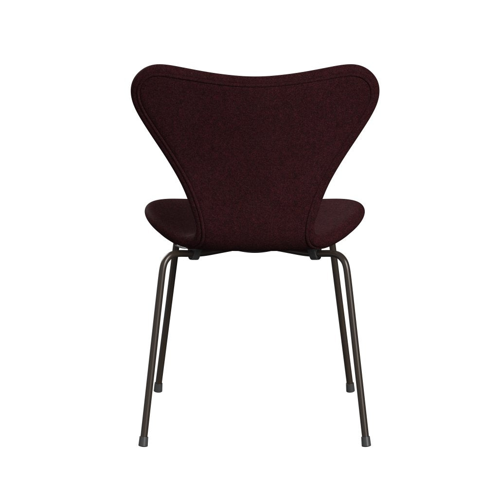 Fritz Hansen 3107 Krzesło pełna tapicerka, brązowy brąz/divina Melange Pink Dark