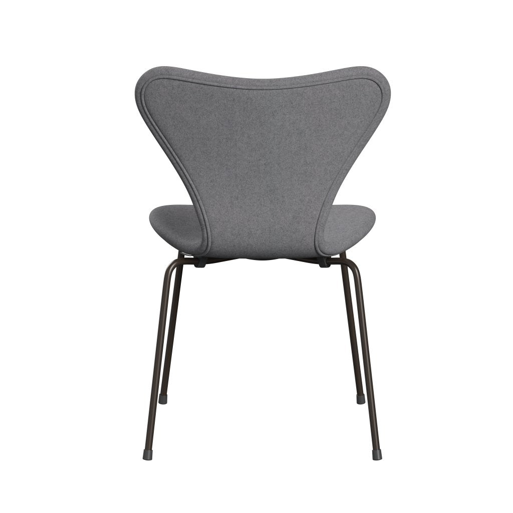 Fritz Hansen 3107 Krzesło pełne tapicerka, brązowy brąz/divina Melange Stone Grey