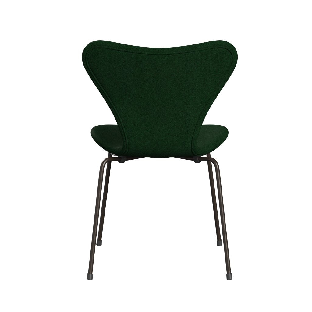 Fritz Hansen 3107 Chair Full Upholstery, Brown Bronze/Divina Melange Forest Green