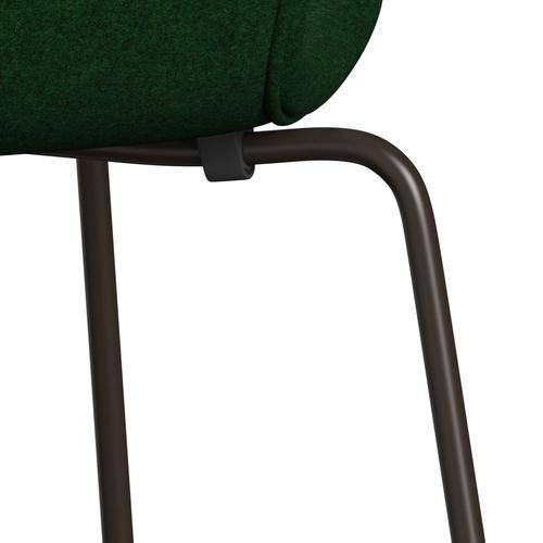 Fritz Hansen 3107 Full Tapicerka, brązowy brąz/divina Melange Forest Green