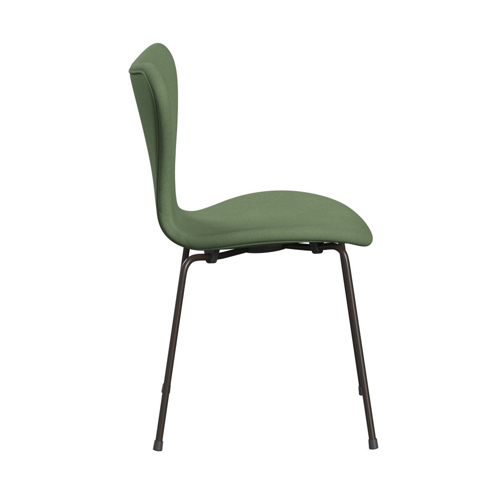 Fritz Hansen 3107 Krzesło pełna tapicerka, brązowy brąz/divina Olive Green