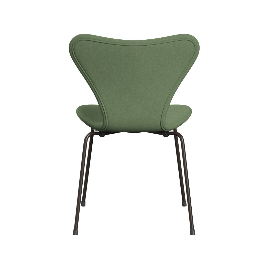 Fritz Hansen 3107 Krzesło pełna tapicerka, brązowy brąz/divina Olive Green