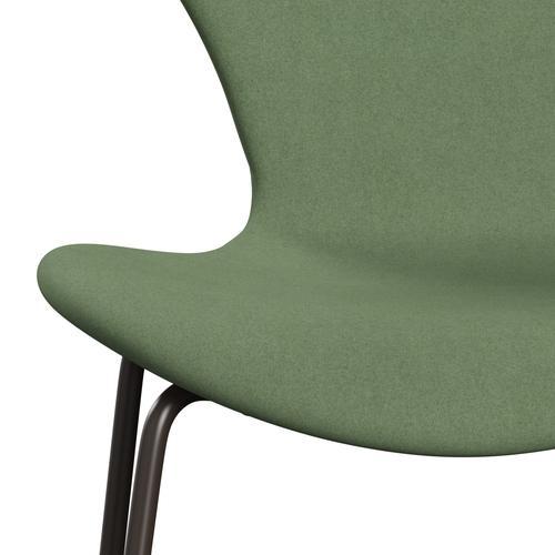 Fritz Hansen 3107 Krzesło pełna tapicerka, brązowy brąz/divina Olive Green