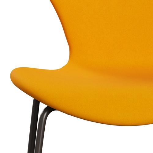 Fritz Hansen 3107 Chair Full Upholstery, Brown Bronze/Divina Orange (Div426)