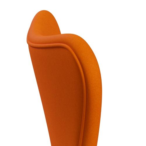 Fritz Hansen 3107 krzesło pełne tapicerka, brązowy brąz/Divina Orange Dark