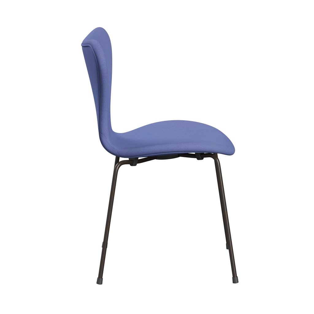 Fritz Hansen 3107 Chair Full Upholstery, Brown Bronze/Divina Pastel Blue