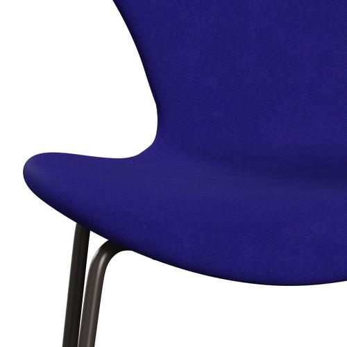 Fritz Hansen 3107 Chair Full Upholstery, Brown Bronze/Divina Petrol Blue