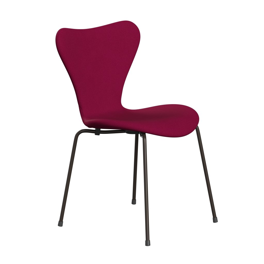 Fritz Hansen 3107 Krzesło pełna tapicerka, brązowy brąz/divina Pink Dark