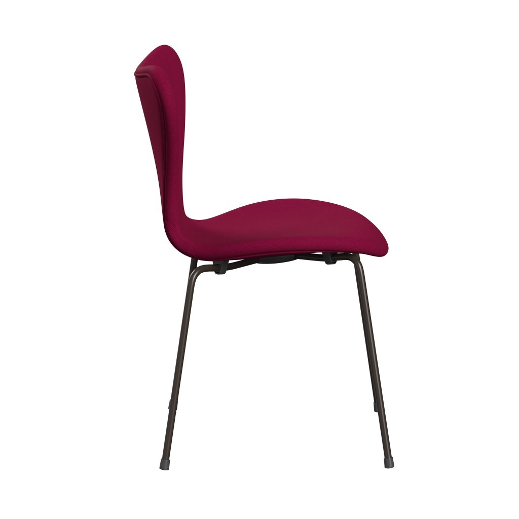 Fritz Hansen 3107 Krzesło pełna tapicerka, brązowy brąz/divina Pink Dark