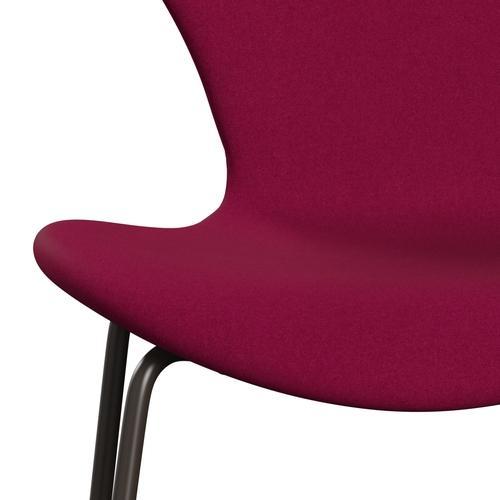 Fritz Hansen 3107 Krzesło pełna tapicerka, brązowy brąz/divina Pink Dark