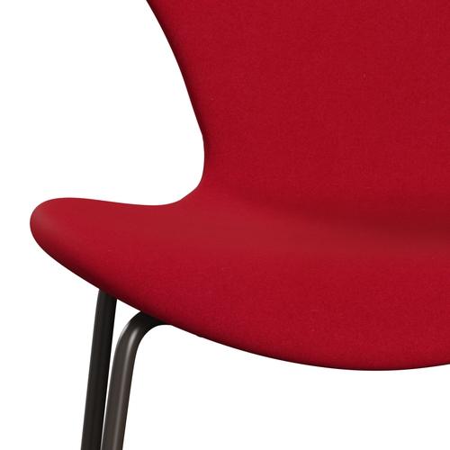 Fritz Hansen 3107 Krzesło pełne tapicerka, brązowy brąz/Divina Pink