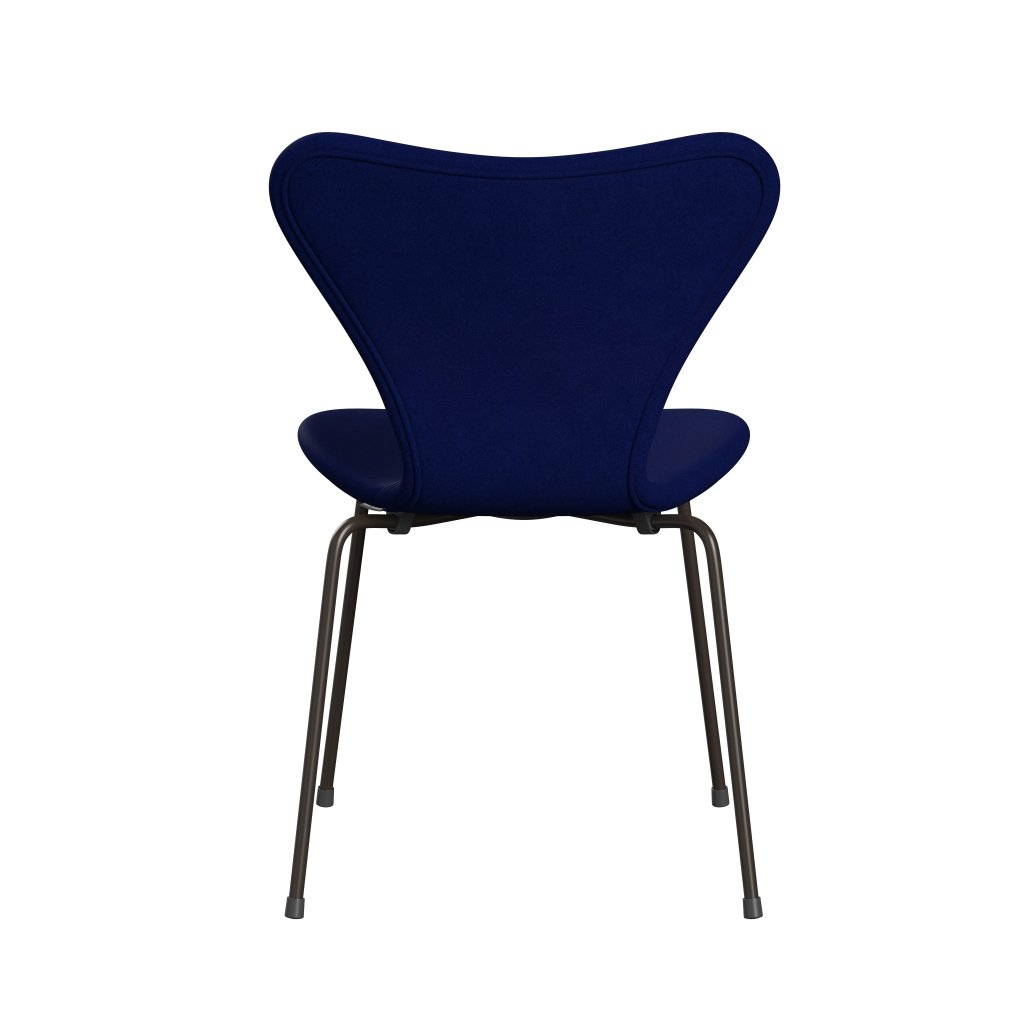 Fritz Hansen 3107 Chair Full Upholstery, Brown Bronze/Divina Royal Blue