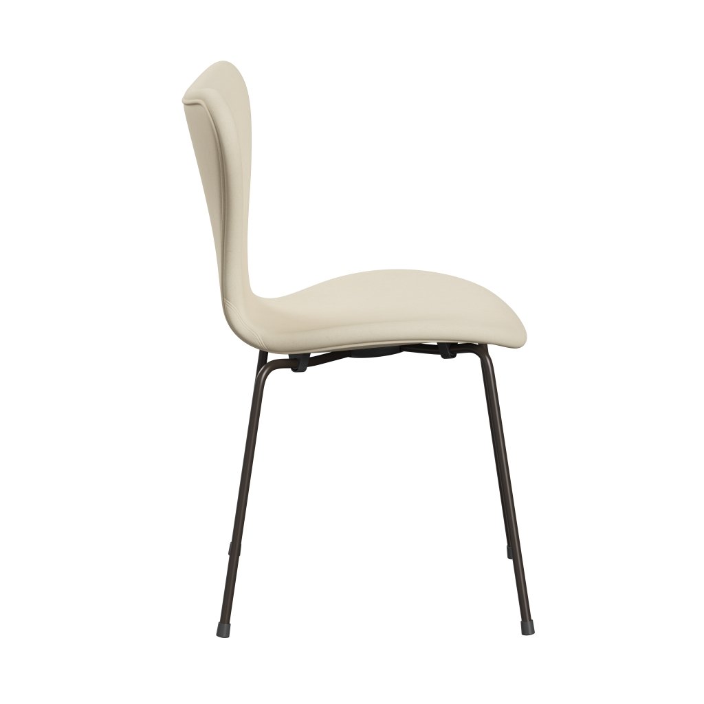 Fritz Hansen 3107 Krzesło pełna tapicerka, brązowy brąz/divina White