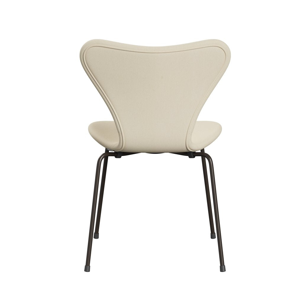 Fritz Hansen 3107 Krzesło pełna tapicerka, brązowy brąz/divina White