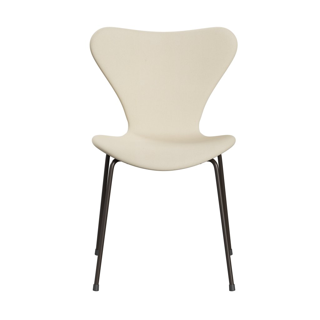 Fritz Hansen 3107 Krzesło pełna tapicerka, brązowy brąz/divina White