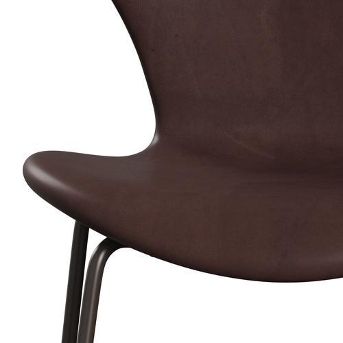 Fritz Hansen 3107 Chair Full Upholstery, Brown Bronze/Embrace Chocolate