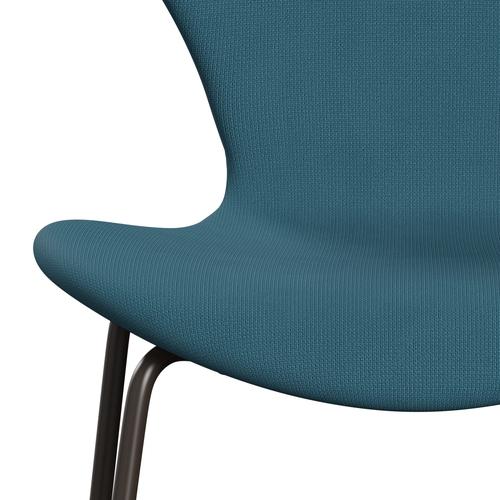 Fritz Hansen 3107 Chair Full Upholstery, Brown Bronze/Fame Blue Green