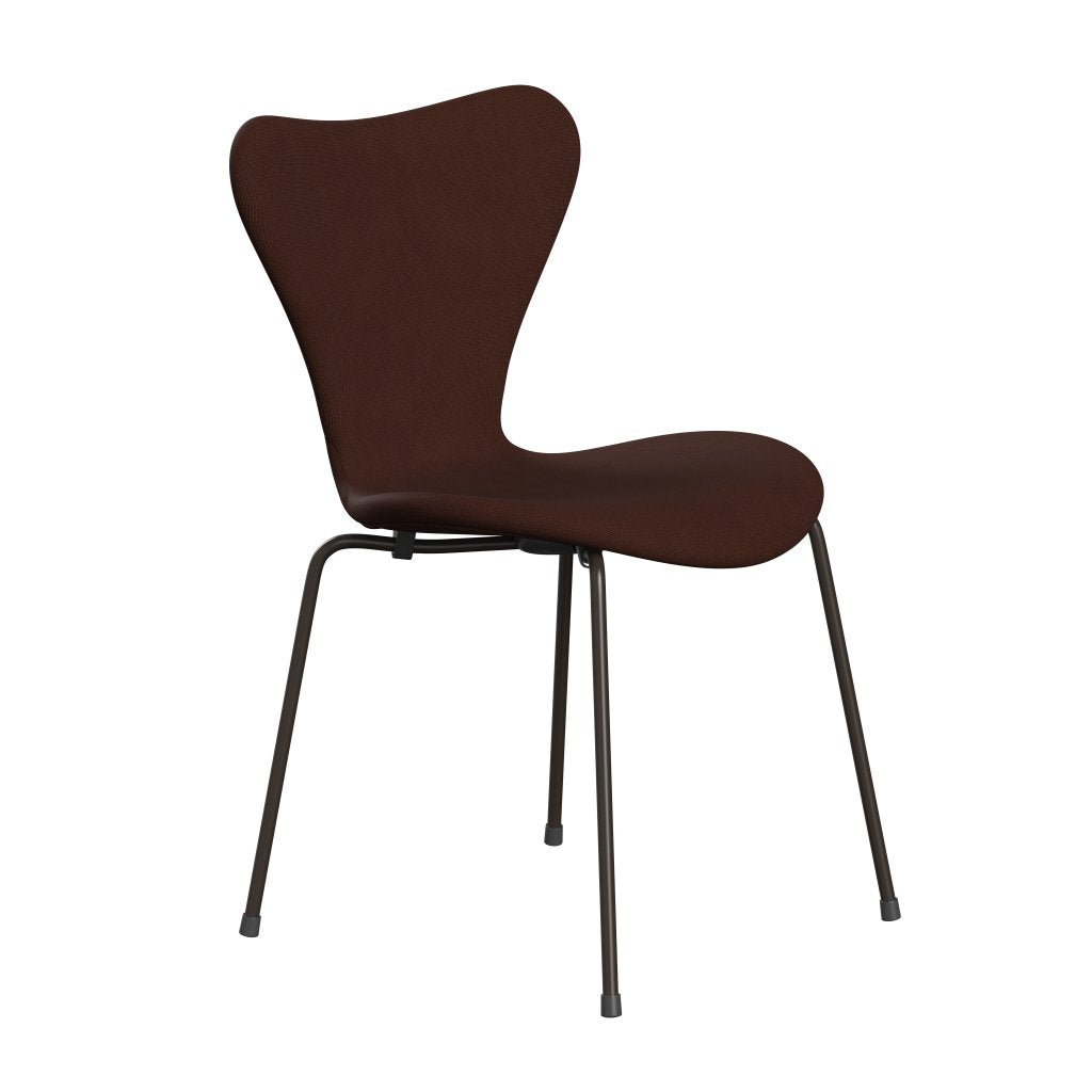 Fritz Hansen 3107 Krzesło pełne tapicerka, brązowy brąz/sława brąz (F61047)