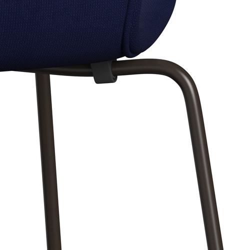 Fritz Hansen 3107 Chair Full Upholstery, Brown Bronze/Fame Dark Blue (F66005)