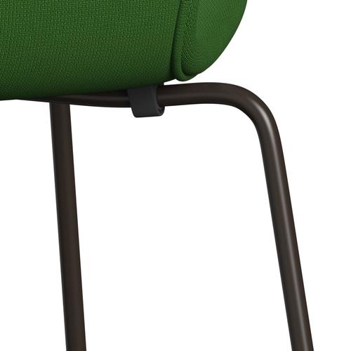 Fritz Hansen 3107 Chair Full Upholstery, Brown Bronze/Fame Grass Green