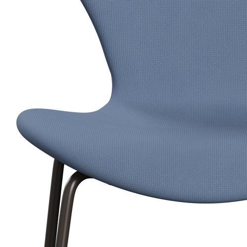 Fritz Hansen 3107 Chair Full Upholstery, Brown Bronze/Fame Grey Blue