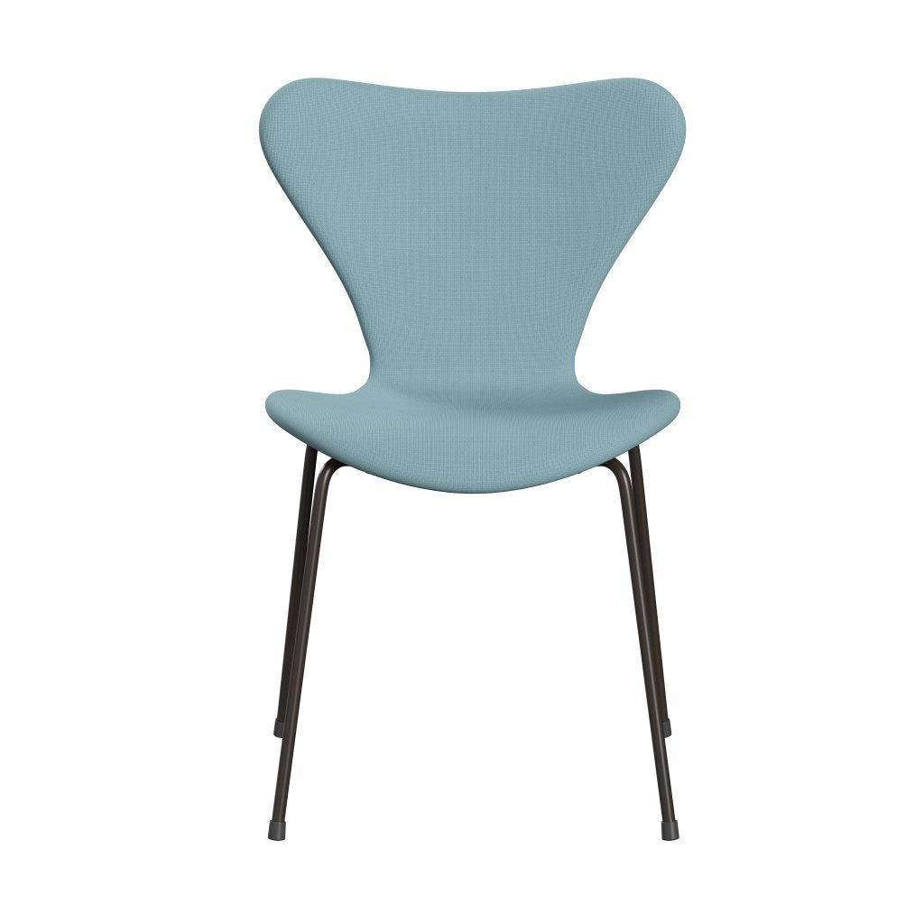 Fritz Hansen 3107 Chair Full Upholstery, Brown Bronze/Fame Turquoise Light