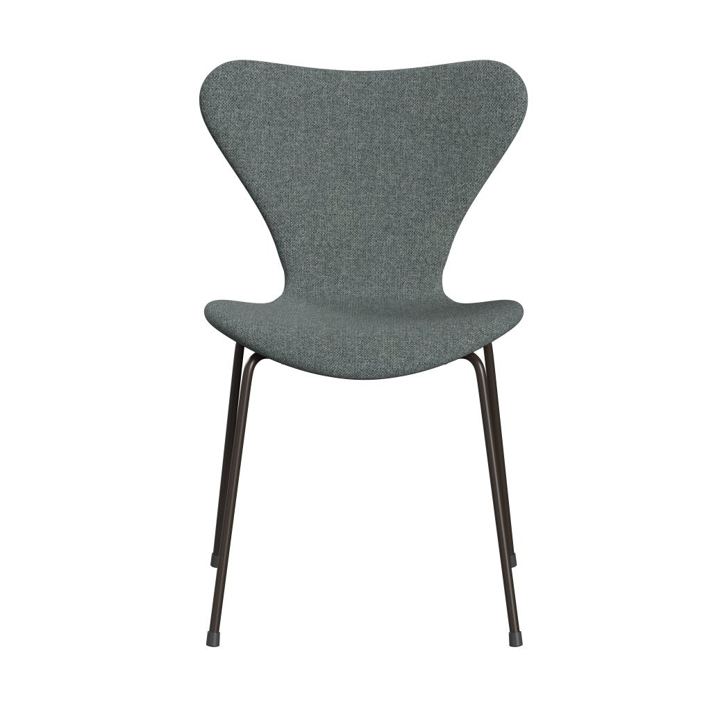 Fritz Hansen 3107 Krzesło pełne tapicerka, brązowy brąz/hallingdal grey